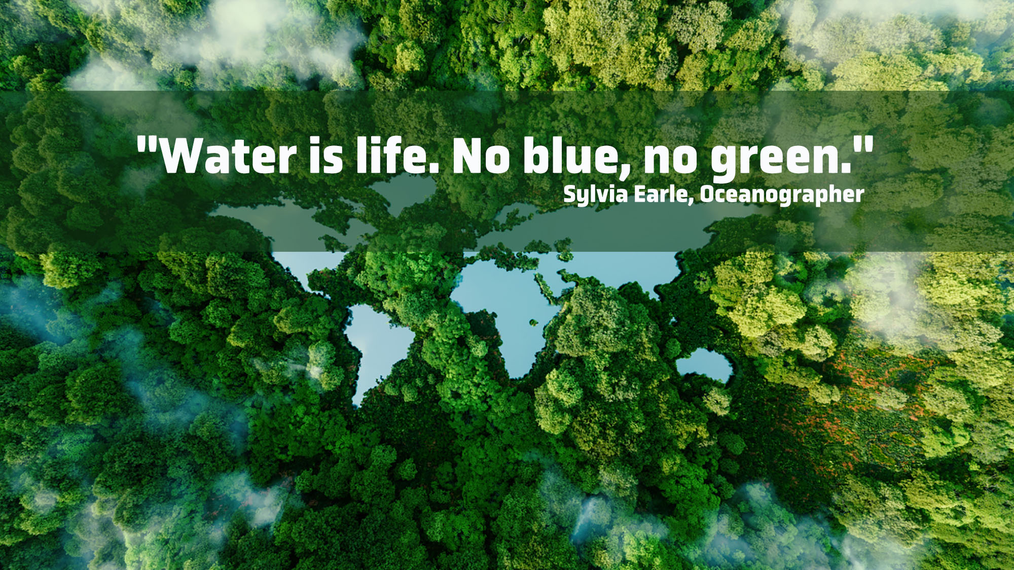 Water is life. No blue, no green. - Sylvia Earle, Oceanographer